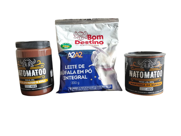 KIT 1 MANTEIGA DE BÚFALA + 1 DOCE NATOMATOO + LEITE EM PÓ BÚFALA